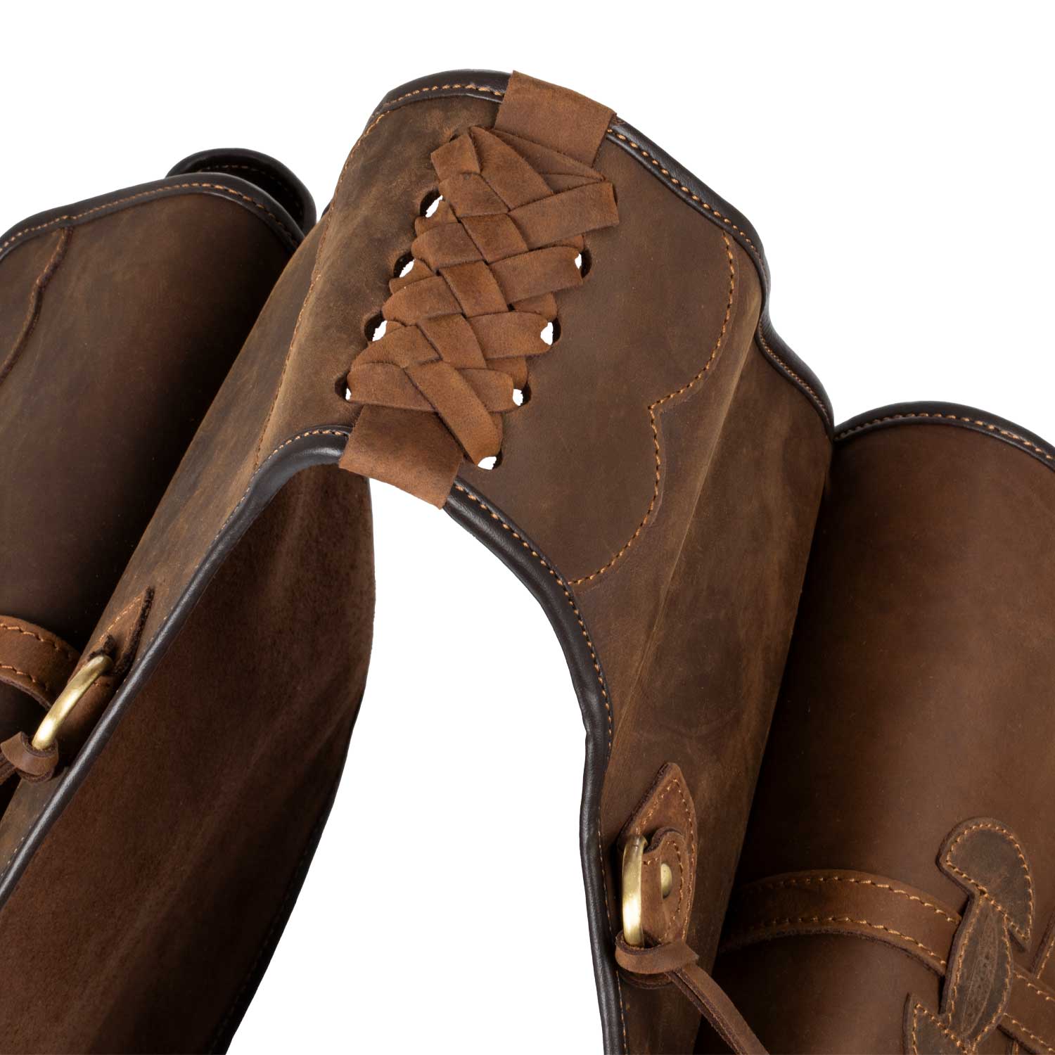 Sacoche de selle western en cuir décoré – Dos de selle