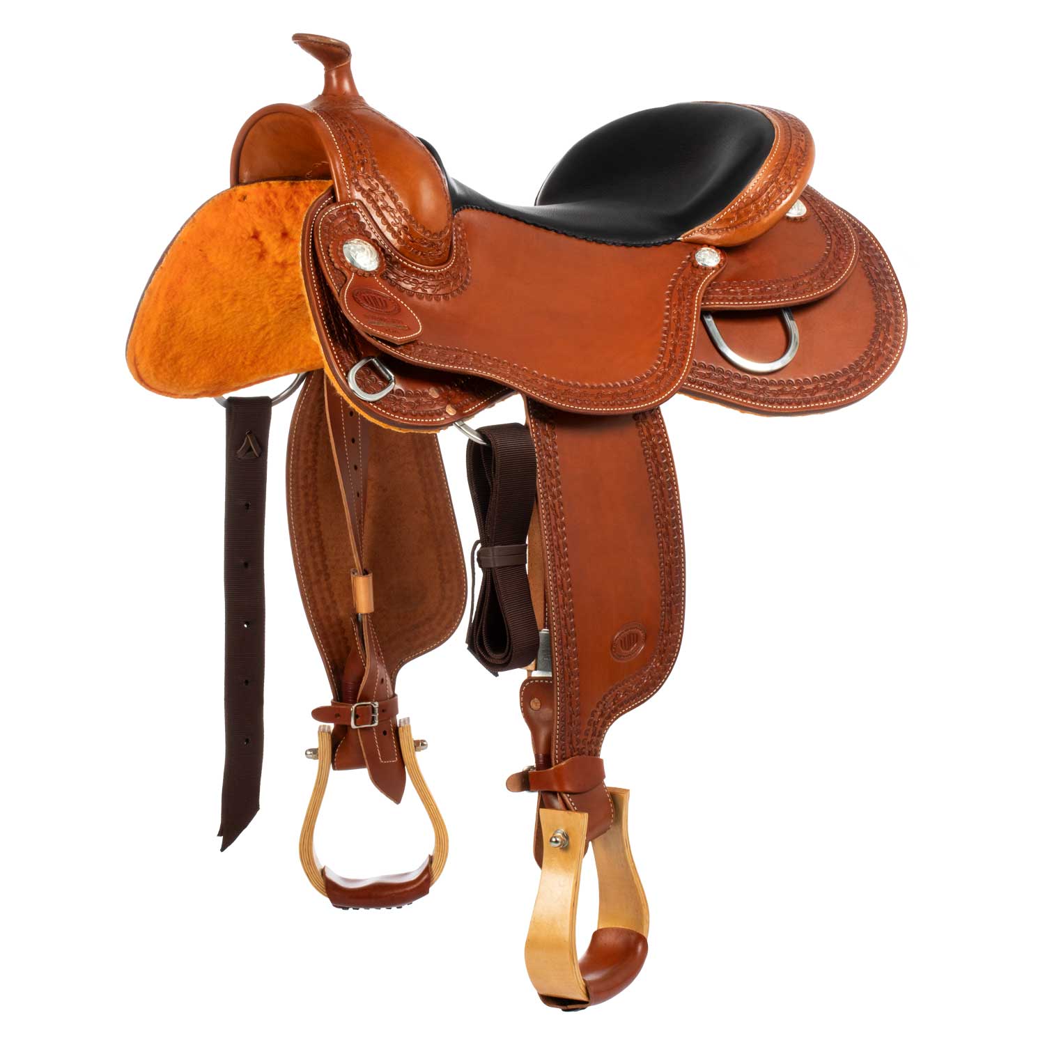 Westernsattel Westwood Basic Small Butterfly Border #30 – Cognacfarbenes Leder