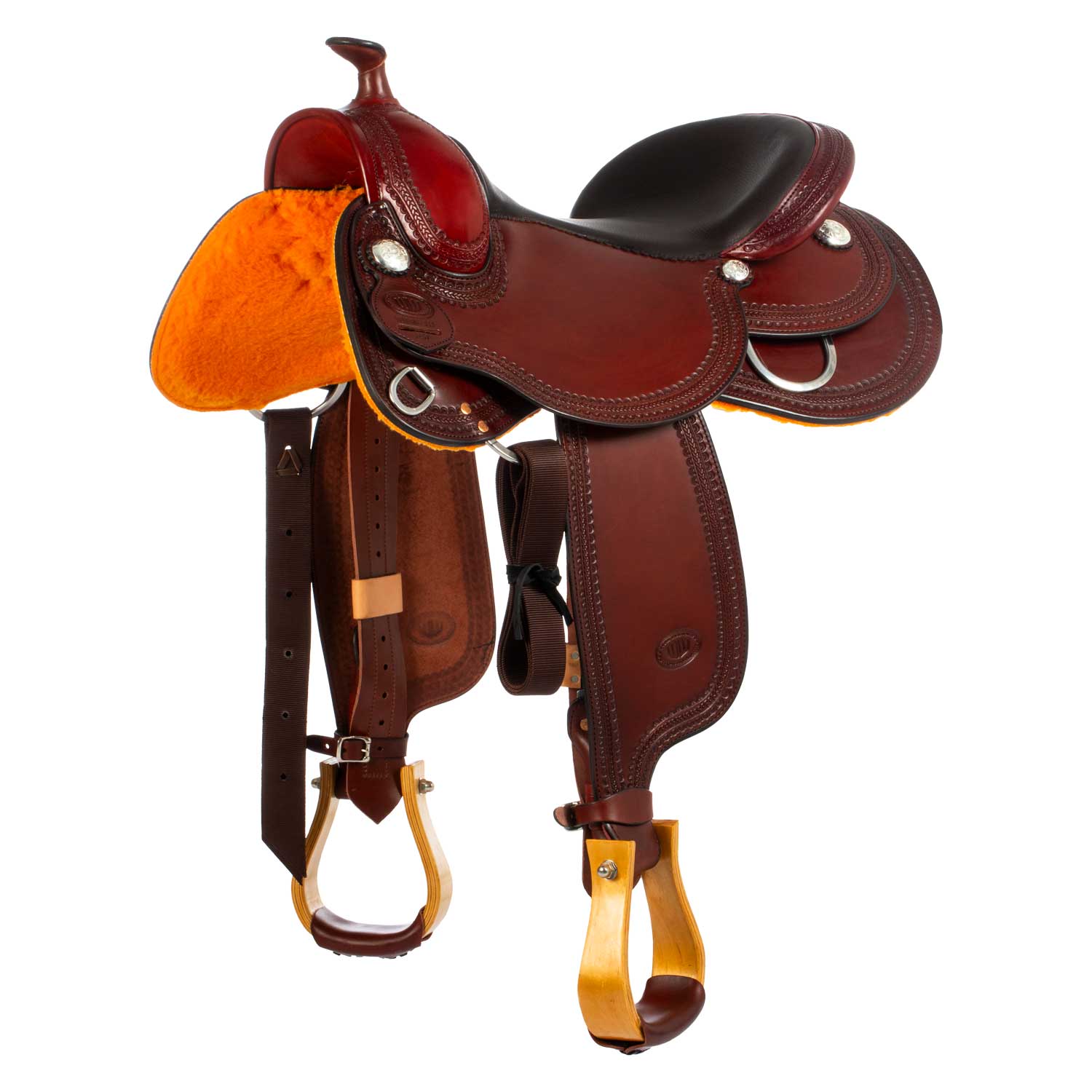 Westernsattel Westwood Basic Small Butterfly Border #14 – Burgunderrotes Leder