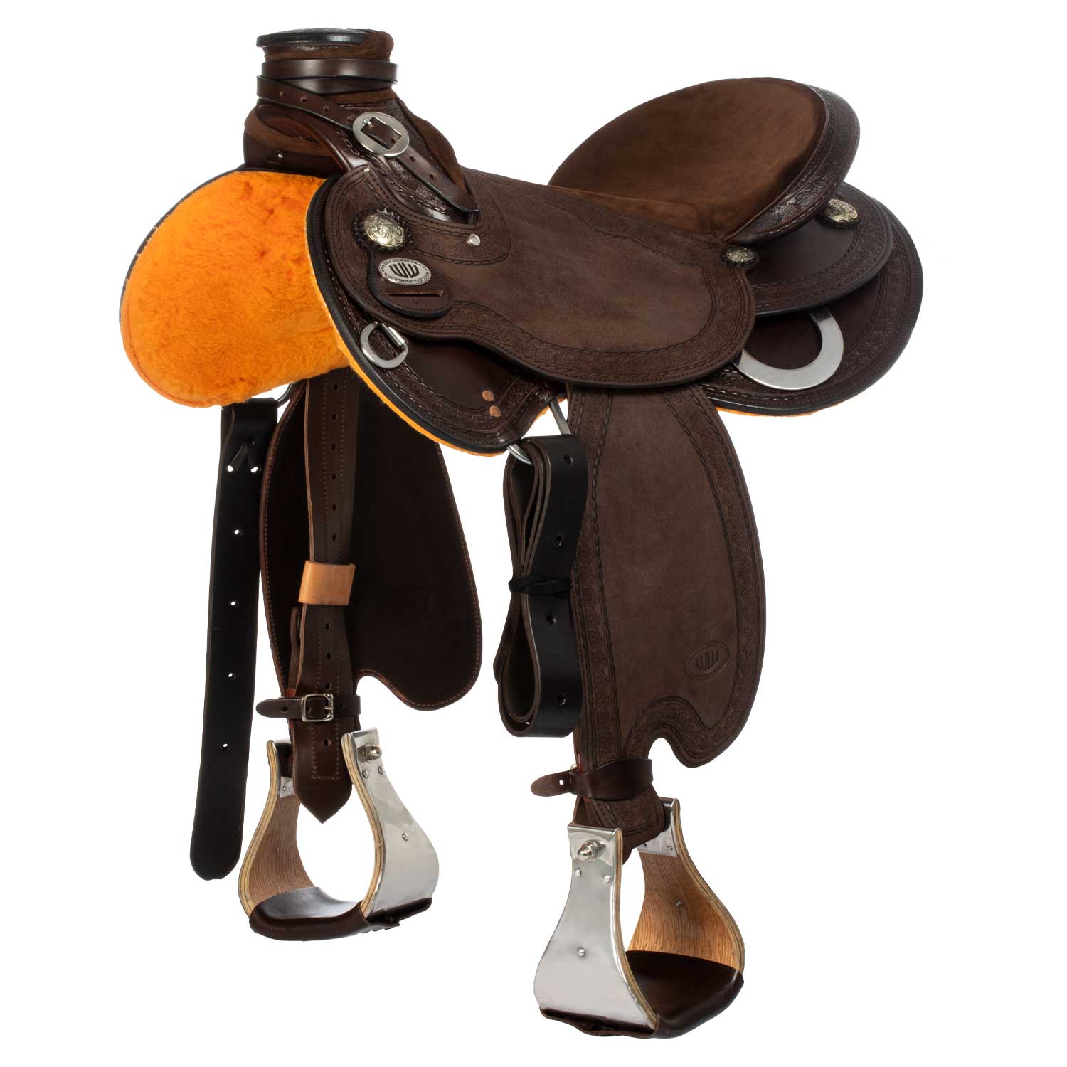 Westwood Classic Wade Westernsattel – Border Pattern #66 – Braunes Leder