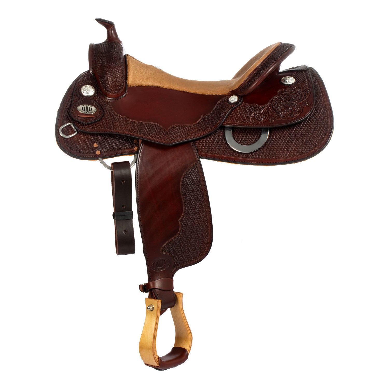 Selle Western Westwood Classic Reining – Motif Big Butterfly – Cuir Burgundy