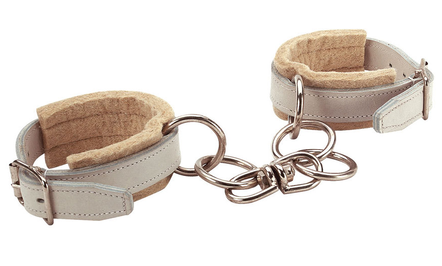 APOLLO Fesseln aus Leder und Chromfilz