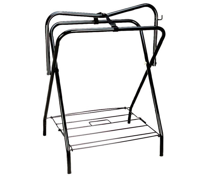Présentoir pliant pour selle et coffre à pansage