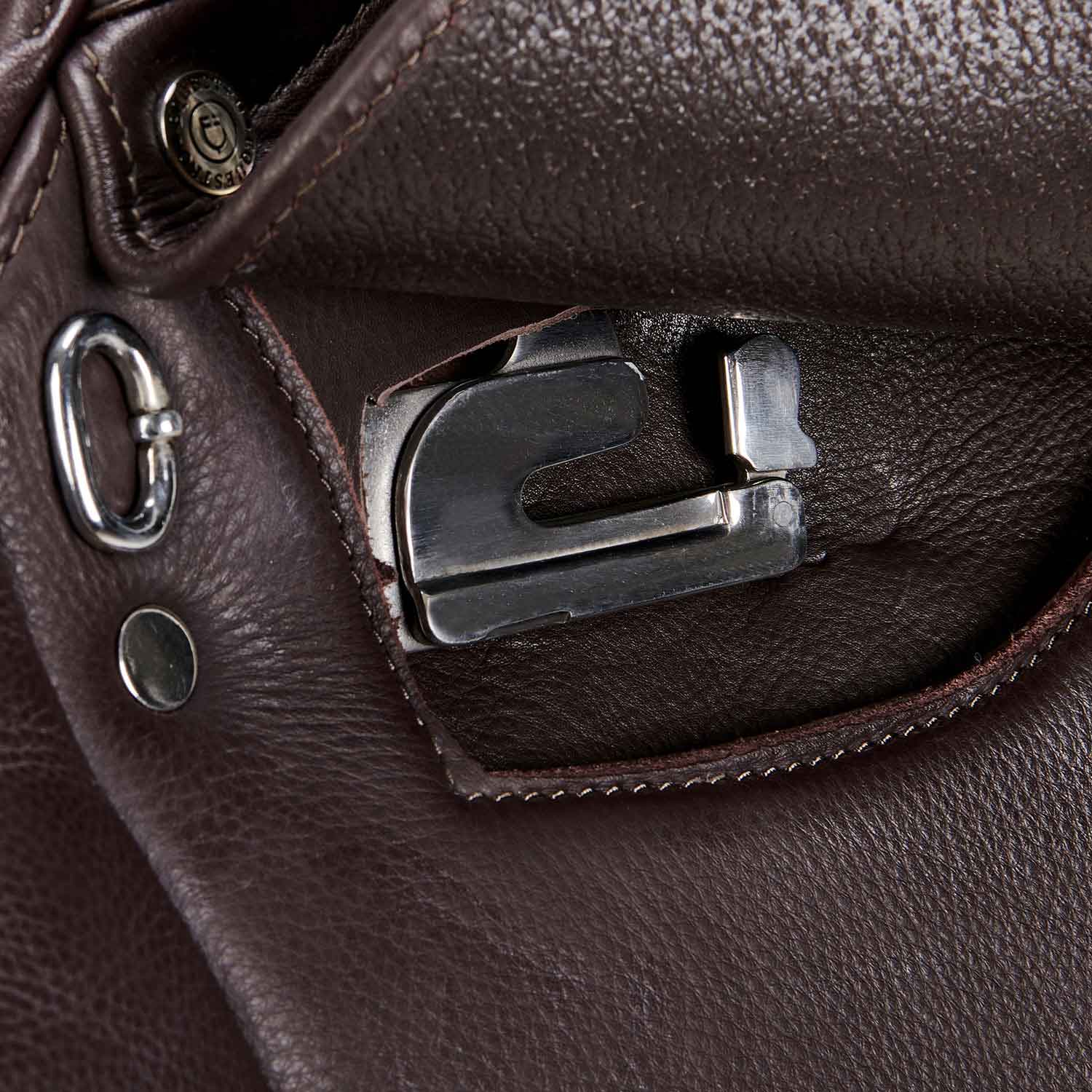 Selle d’obstacle en cuir doublé marron foncé – Modèle Meredith