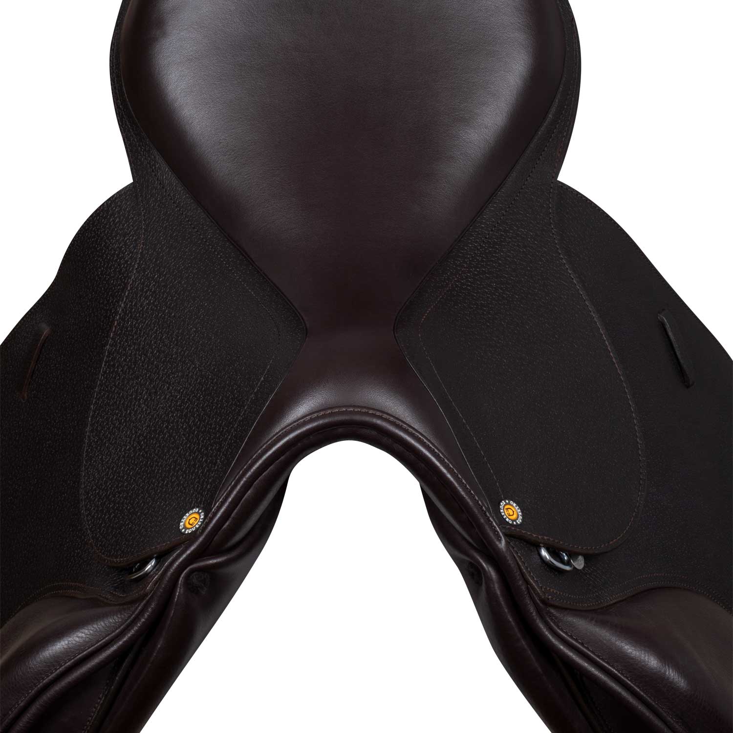 Selle d’obstacle en cuir martelé marron foncé