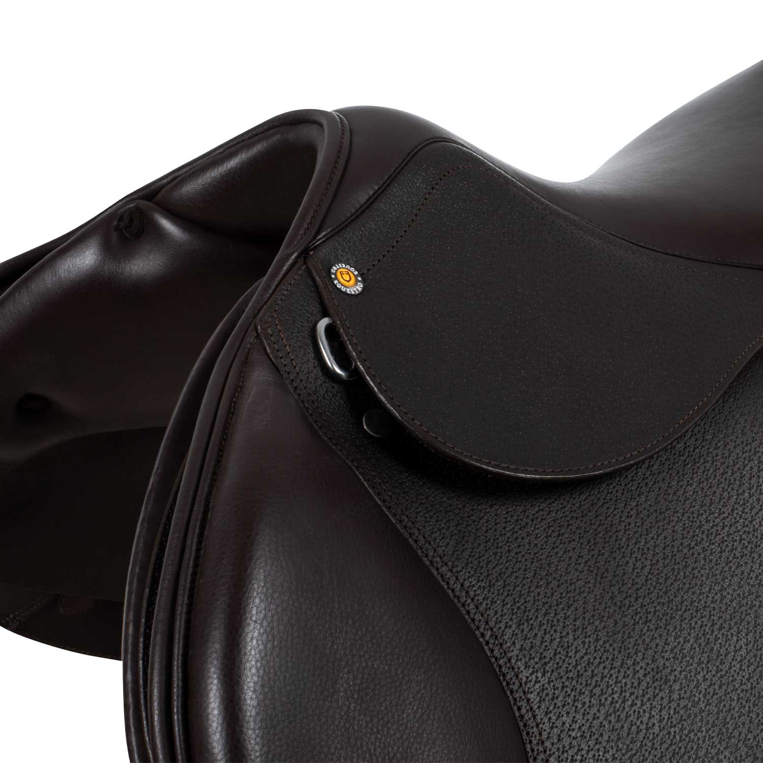 Selle d’obstacle en cuir martelé marron foncé
