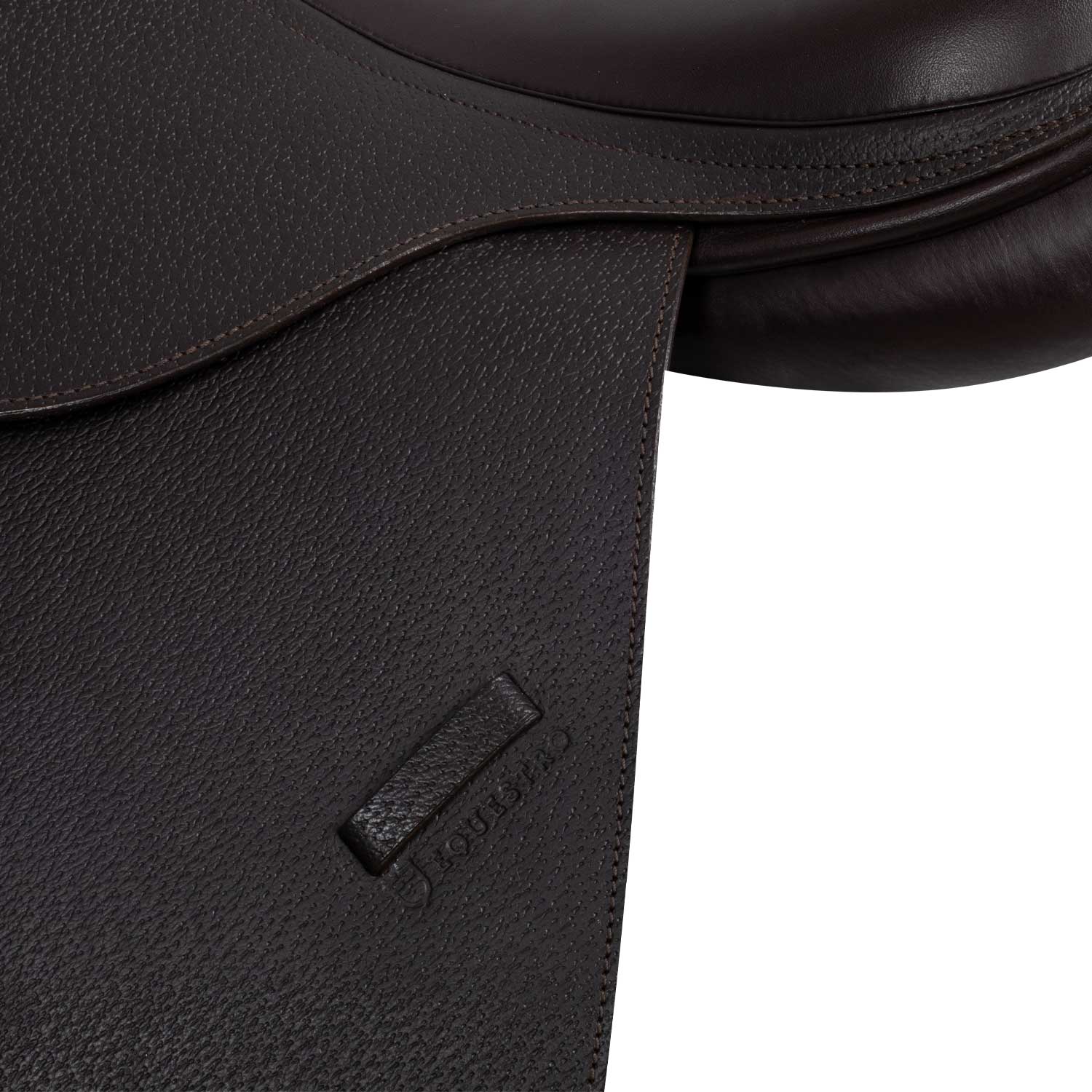 Selle d’obstacle en cuir martelé marron foncé