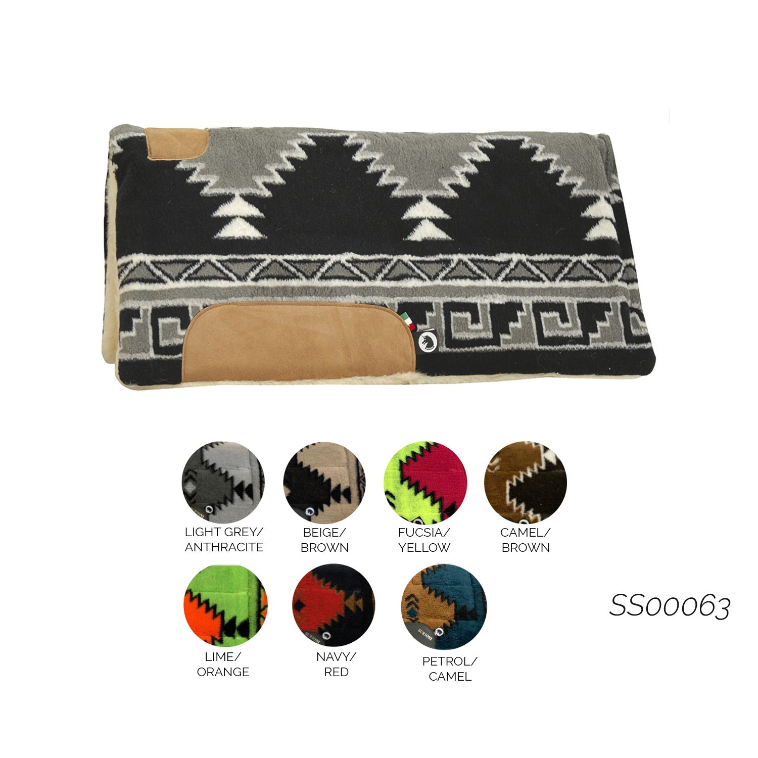 Tapis de selle western Navajo – Garrot ouvert & doublure laine amovible