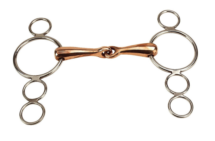 Mors Western Euro Horse avec anneau en D bleu, fer doux, rouleau en Mors Western Euro Horse avec anneau en D bleu, fer doux, rouleau en