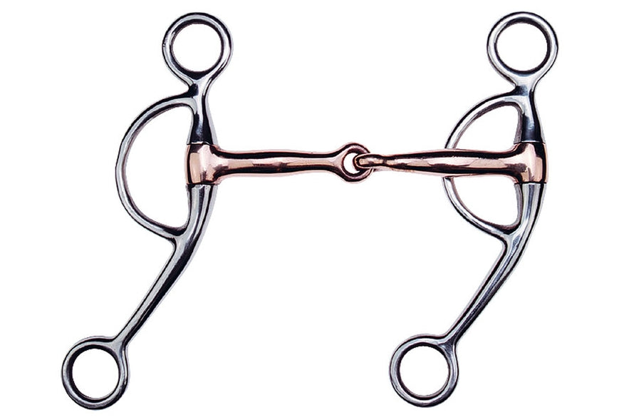 Mors Snaffle à Anneaux Libres – Incrustation Cuivre – Silhouette Cheval Western